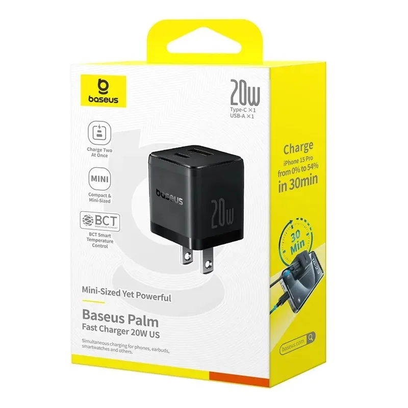 Baseus Palm Series 20W Dual Output PD Fast Charger , Baseus Palm Series 20W Dual Output PD Fast Charger for sale , Baseus Palm Series 20W Dual Output PD Fast Charger for Sale in Pakistan , Baseus Palm Series 20W Dual Output PD Fast Charger Available in Pa