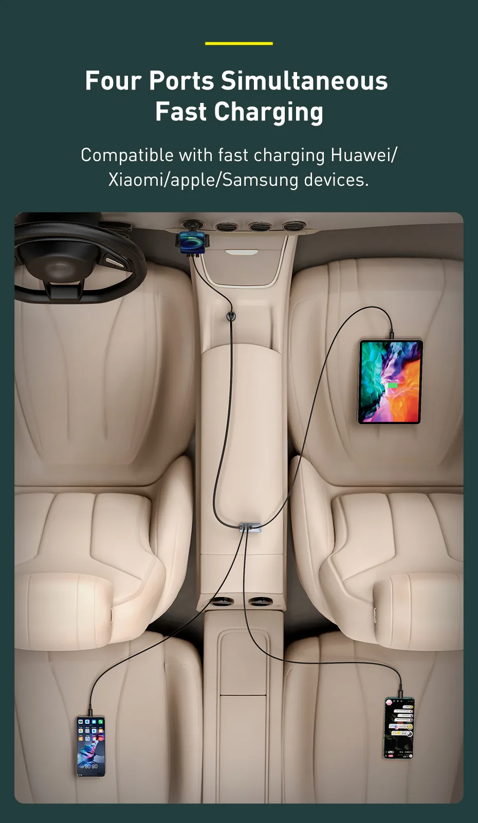 Baseus Share Together 120W PPS Quick Car Charger 2C+2U , Baseus Share Together 120W PPS Quick Car Charger 2C+2U for sale , Baseus Share Together 120W PPS Quick Car Charger 2C+2U for Sale in Pakistan , Baseus Share Together 120W PPS Quick Car Charger 2C+2U