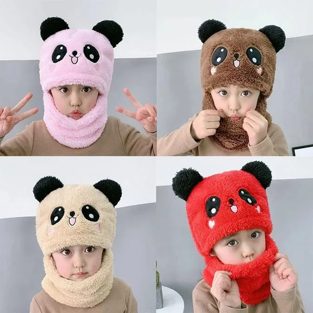 1Cartoon Children Cap Hat Scarf Two-piece Hooded Autumn and Winter Cap Cute Rabbit Panda Hat Winter Keep Warm Fluff Thicken Neck Scarf , 1Cartoon Children Cap Hat Scarf Two-piece Hooded Autumn and Winter Cap Cute Rabbit Panda Hat Winter Keep Warm Fluff Th