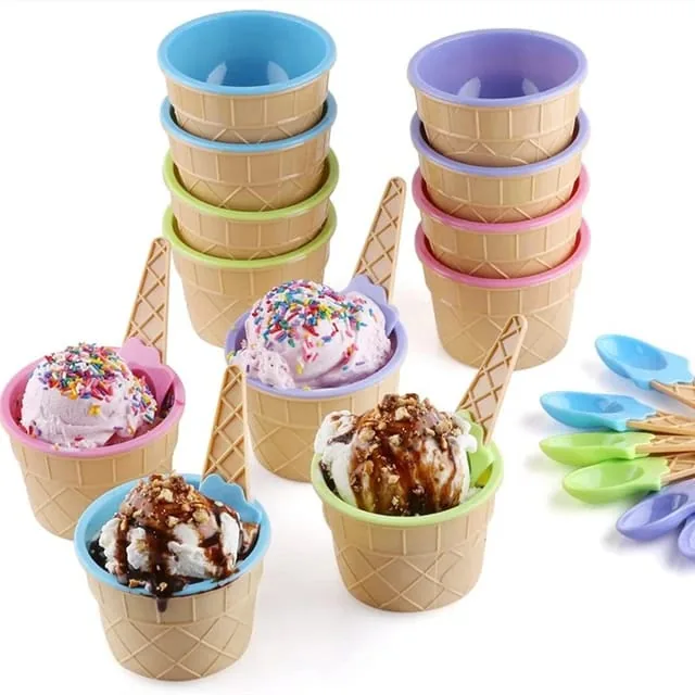 Children’s Plastic Ice Cream Bowls Spoons Set Durable ICE Cream CUP For Kids Couples Tubs Gifts Lovely Dessert Bowl , Children’s Plastic Ice Cream Bowls Spoons Set Durable ICE Cream CUP For Kids Couples Tubs Gifts Lovely Dessert Bowl for sale , Children’s