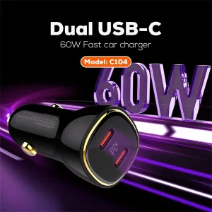 LDNIO C104 60W Dual Type C Ports Super Fast Car Charger , LDNIO C104 60W Dual Type C Ports Super Fast Car Charger for sale , LDNIO C104 60W Dual Type C Ports Super Fast Car Charger for Sale in Pakistan , LDNIO C104 60W Dual Type C Ports Super Fast Car Cha