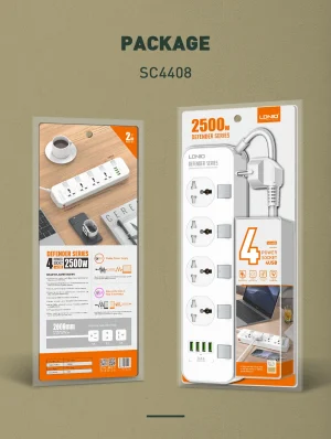 LDNIO SC4408 Power Socket Extension 4 Power Sockets & 4 USB-A With 2m Power Cord , LDNIO SC4408 Power Socket Extension 4 Power Sockets & 4 USB-A With 2m Power Cord for sale , LDNIO SC4408 Power Socket Extension 4 Power Sockets & 4 USB-A With 2m Power Cord