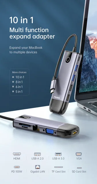 MCDODO 10-in-1 USB-C Multiports Hub HU-7420 , MCDODO 10-in-1 USB-C Multiports Hub HU-7420 for sale , MCDODO 10-in-1 USB-C Multiports Hub HU-7420 for Sale in Pakistan , MCDODO 10-in-1 USB-C Multiports Hub HU-7420 Available in Pakistan , MCDODO 10-in-1 USB-