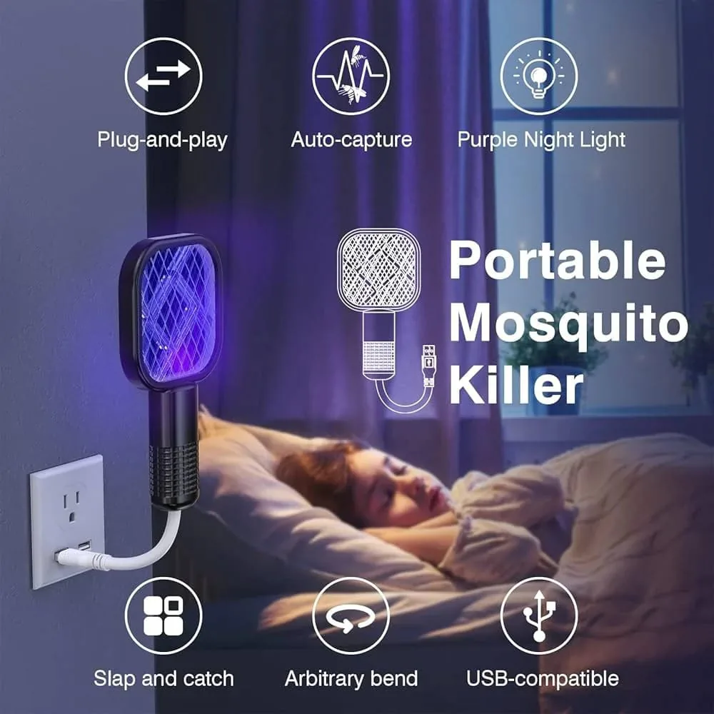 USB Mini Electric Mosquito Racket Swatter UV Light Fly Bug Zapper Insect Racket Rechargeable Summer Fly Swatters Trap For Home Outdoor , USB Mini Electric Mosquito Racket Swatter UV Light Fly Bug Zapper Insect Racket Rechargeable Summer Fly Swatters Trap 