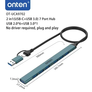 Onten 2 in 7 Type-C to USB 3.0 Hub , Onten 2 in 7 Type-C to USB 3.0 Hub for sale , Onten 2 in 7 Type-C to USB 3.0 Hub for Sale in Pakistan , Onten 2 in 7 Type-C to USB 3.0 Hub Available in Pakistan , Onten 2 in 7 Type-C to USB 3.0 Hub in lowest price