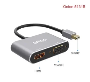 Onten 5131B 2in1 Mini Display Port To HDMI & VGA Adapter , Onten 5131B 2in1 Mini Display Port To HDMI & VGA Adapter for sale , Onten 5131B 2in1 Mini Display Port To HDMI & VGA Adapter for Sale in Pakistan , Onten 5131B 2in1 Mini Display Port To HDMI & VGA