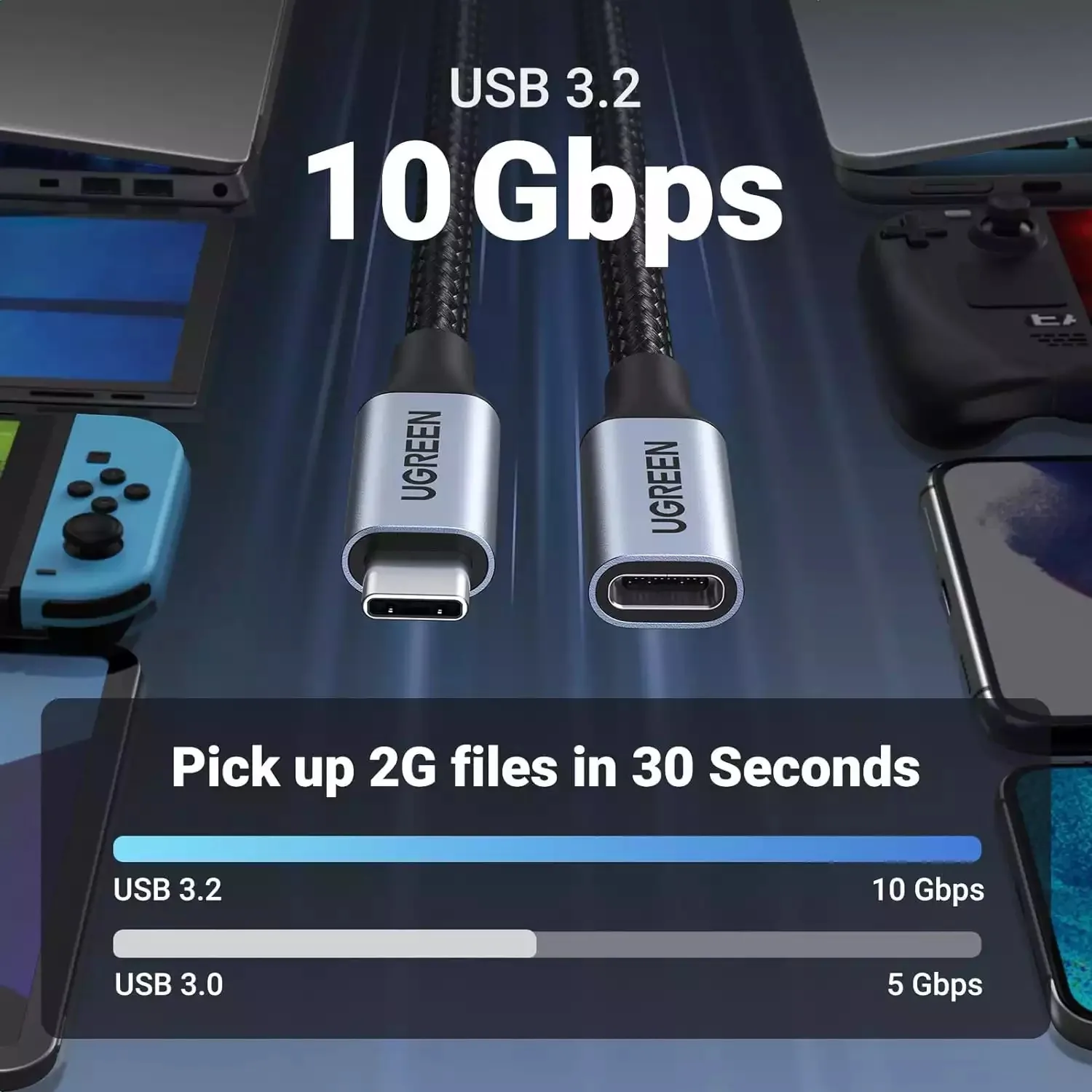 Ugreen USB-C Male to USB-C Female Gen2 Braided Extension Cable 1m 30205 , Ugreen USB-C Male to USB-C Female Gen2 Braided Extension Cable 1m 30205 for sale , Ugreen USB-C Male to USB-C Female Gen2 Braided Extension Cable 1m 30205 for Sale in Pakistan , Ugr