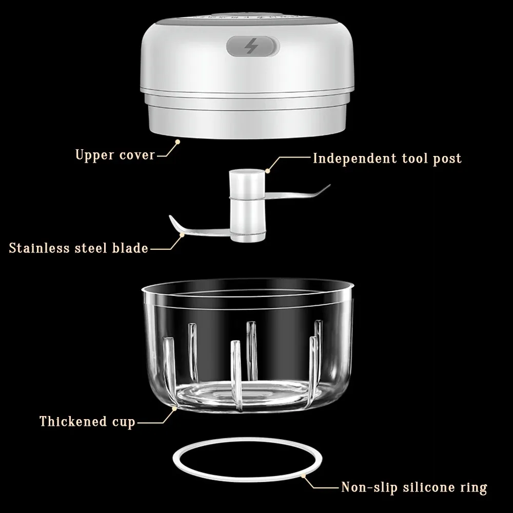 New Kitchen Tool 100/250ml Mini USB Wireless Electric Garlic Masher Press Mincer Vegetable Chili Meat Grinder Food Chopper , New Kitchen Tool 100/250ml Mini USB Wireless Electric Garlic Masher Press Mincer Vegetable Chili Meat Grinder Food Chopper for sal